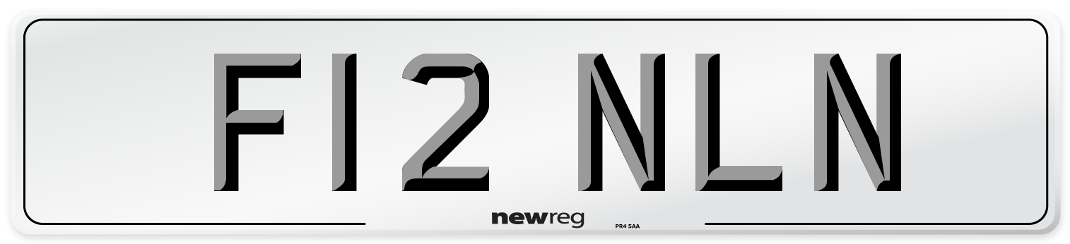 F12 NLN Number Plate from New Reg